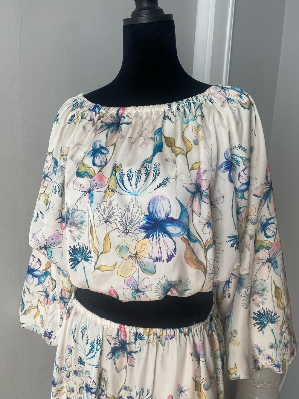 Steve Madden Cream Floral Maxi Skirt - Picture 4 of 5